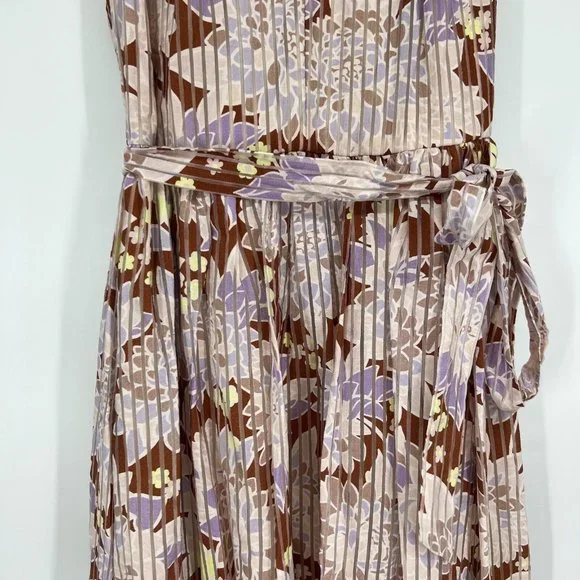 Kate Spade Dress Floral Print Exotic Bloom Burnout V Neck Sleeveless Midi - Picture 6 of 12